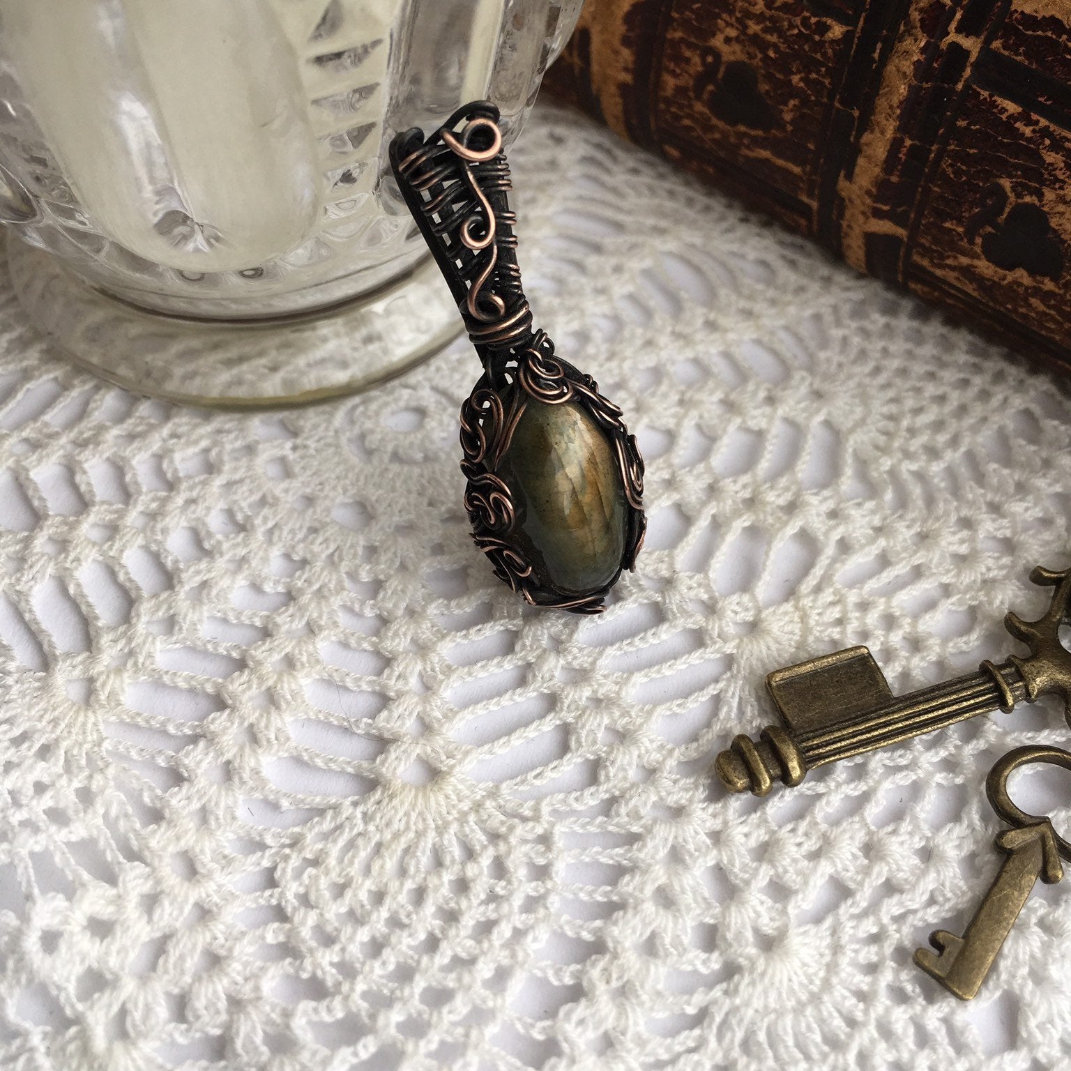 Dainty Copper Labradorite Necklace - Andune Jewellery