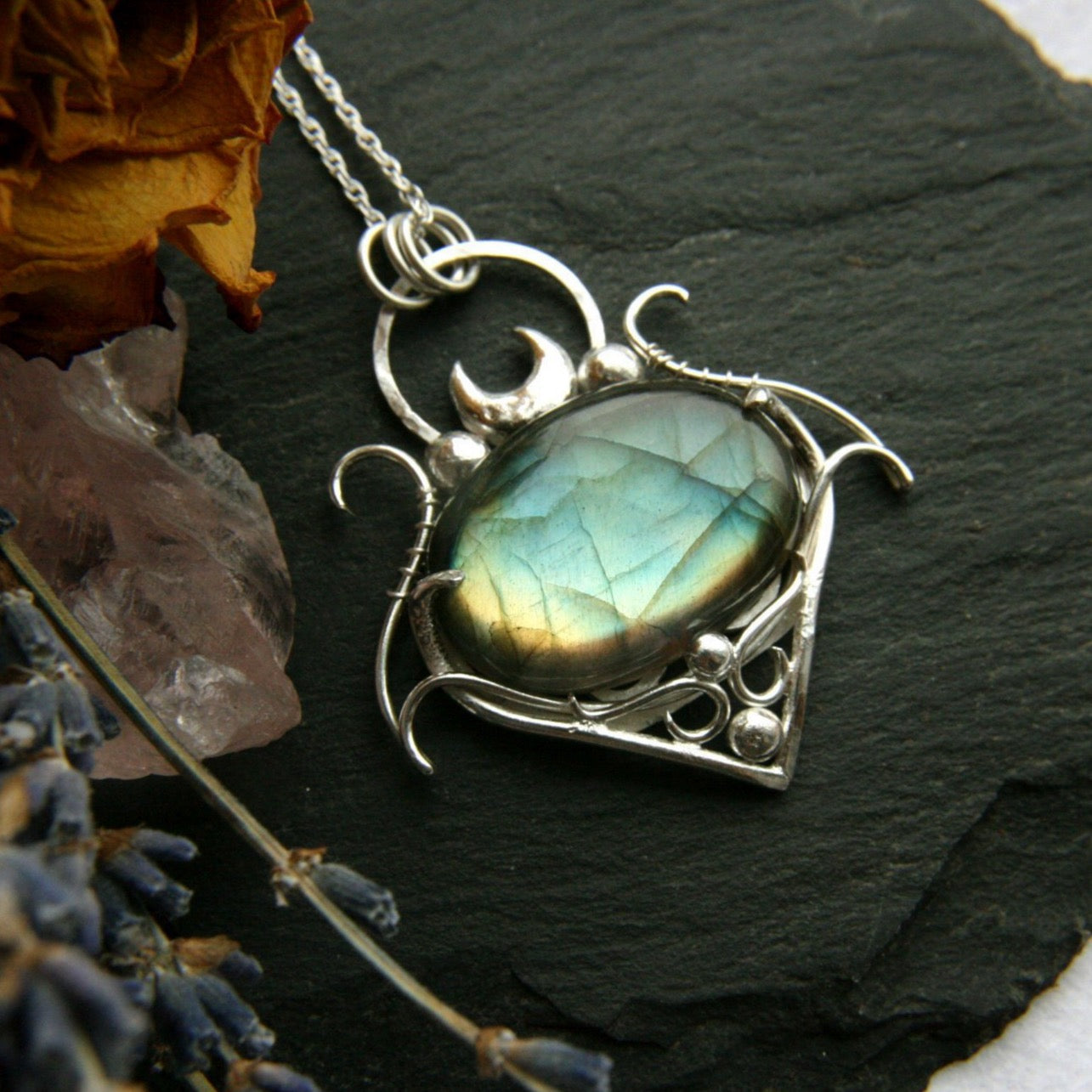 Hecate Moon Labradorite Necklace - Andune Jewellery
