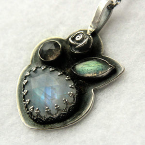 Moonstone, Labradorite and Smoky Quartz Necklace - Andune Jewellery