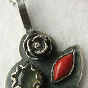 Moonstone, Pehnite and Coral Necklace - Andune Jewellery