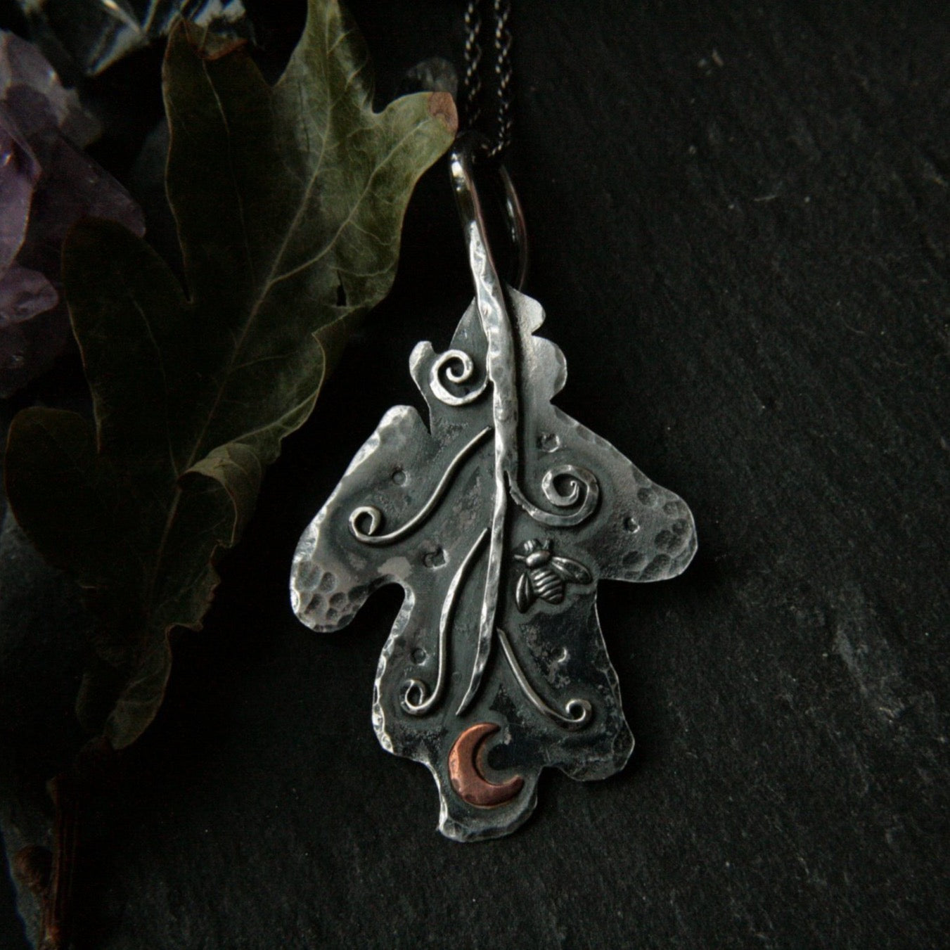 Silver Oak Leaf Necklace - Andune Jewellery